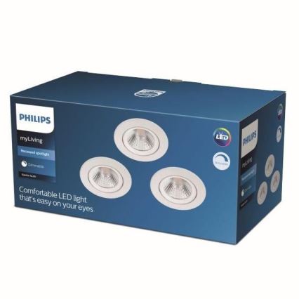 Philips - SET 3x LED Lámpara empotrable regulable LED/5,5W/230V 2700K