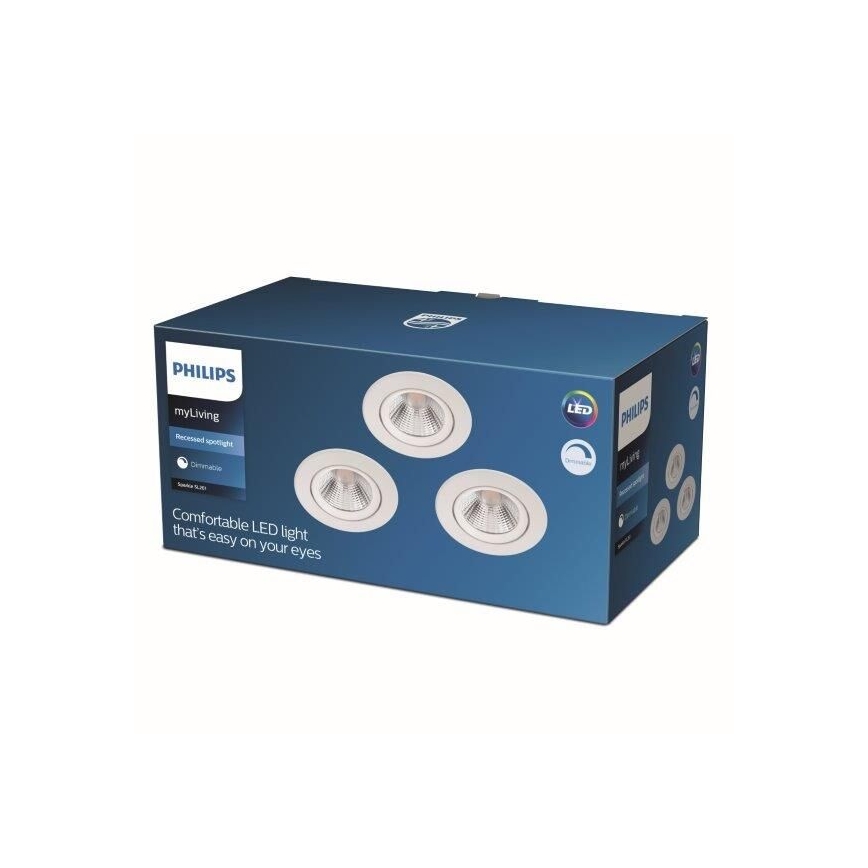 Philips - SET 3x LED Lámpara empotrable regulable LED/5,5W/230V 2700K