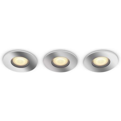 Philips - SET 3x LED Lámpara regulable para el baño Hue ADORE 1xGU10/5W/230V IP44 + control remoto