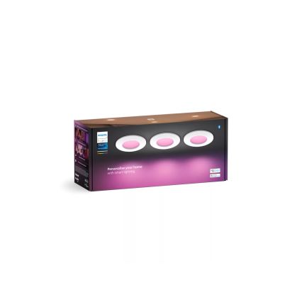 Philips - SET 3x LED RGBW Lámpara empotrable regulable para el baño Hue SLIM LED/8,3W/230V IP44 2000-6500K