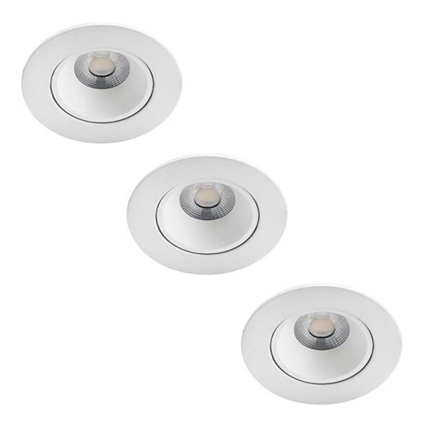 Philips - SET de 3 luminarias empotrables LED regulables para baño ABROSA LED/9W/230V IP44