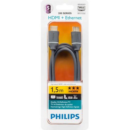 Philips SWV4432S/10 - Cable HDMI con Ethernet, conector HDMI 1.4 A 1,5 m gris