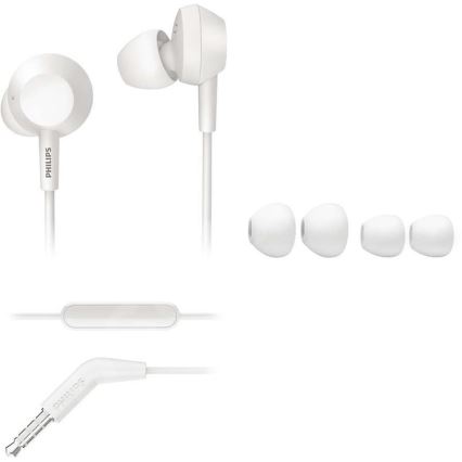 Philips TAE4105WT/00 - Auriculares con micrófono JACK 3,5 mm blanco