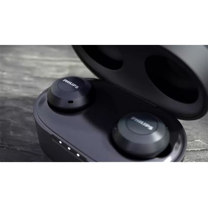 Philips TAT8505BK/00 - Audífonos inalámbricos IPX4 2x 55 mAh + 560 mAh negro