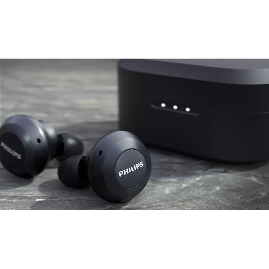 Philips TAT8505BK/00 - Audífonos inalámbricos IPX4 2x 55 mAh + 560 mAh negro