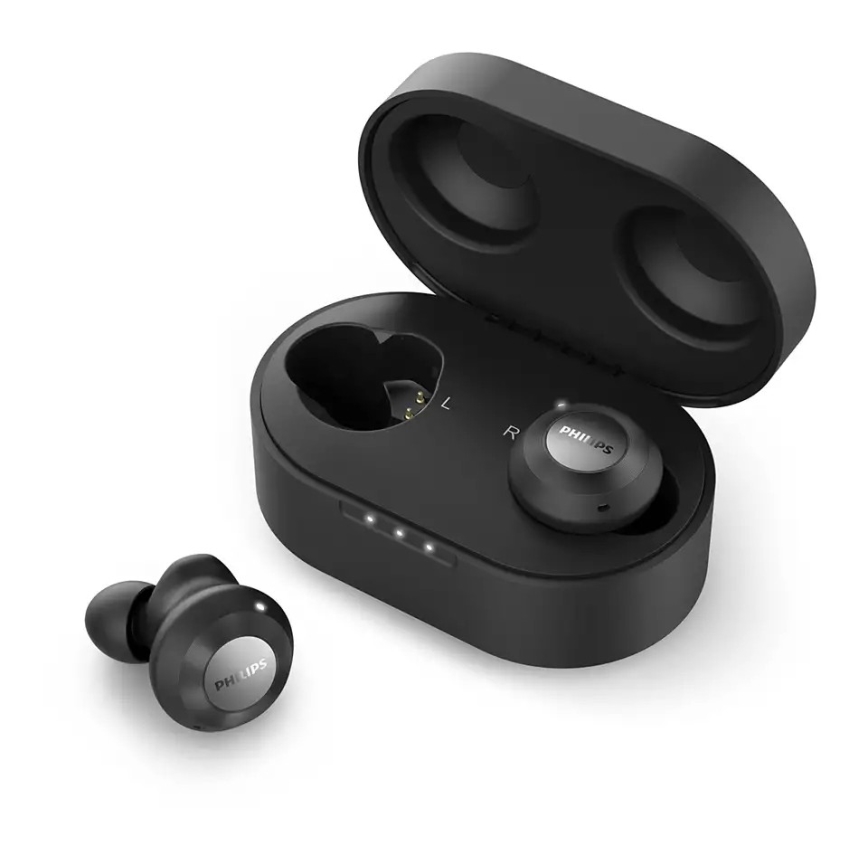 Philips TAT8505BK/00 - Audífonos inalámbricos IPX4 2x 55 mAh + 560 mAh negro
