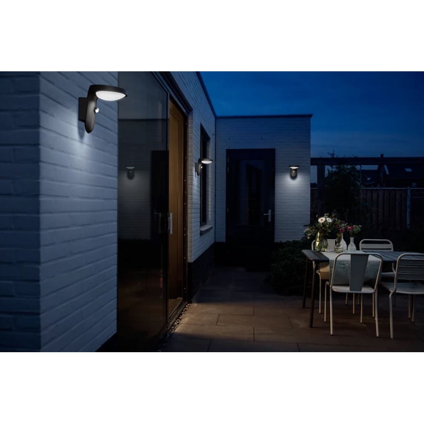 Philips - Lámpara solar de pared LED con sensor de movimiento y crepúsculo LED/1,2W/4V 1800 mAh 4000K IP44