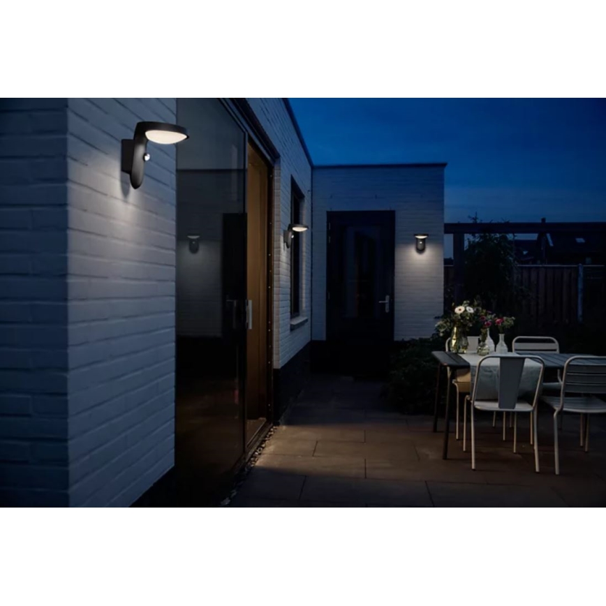 Philips - Lámpara de pared LED para exterior con sensor LED/9W/230V 2700K IP44