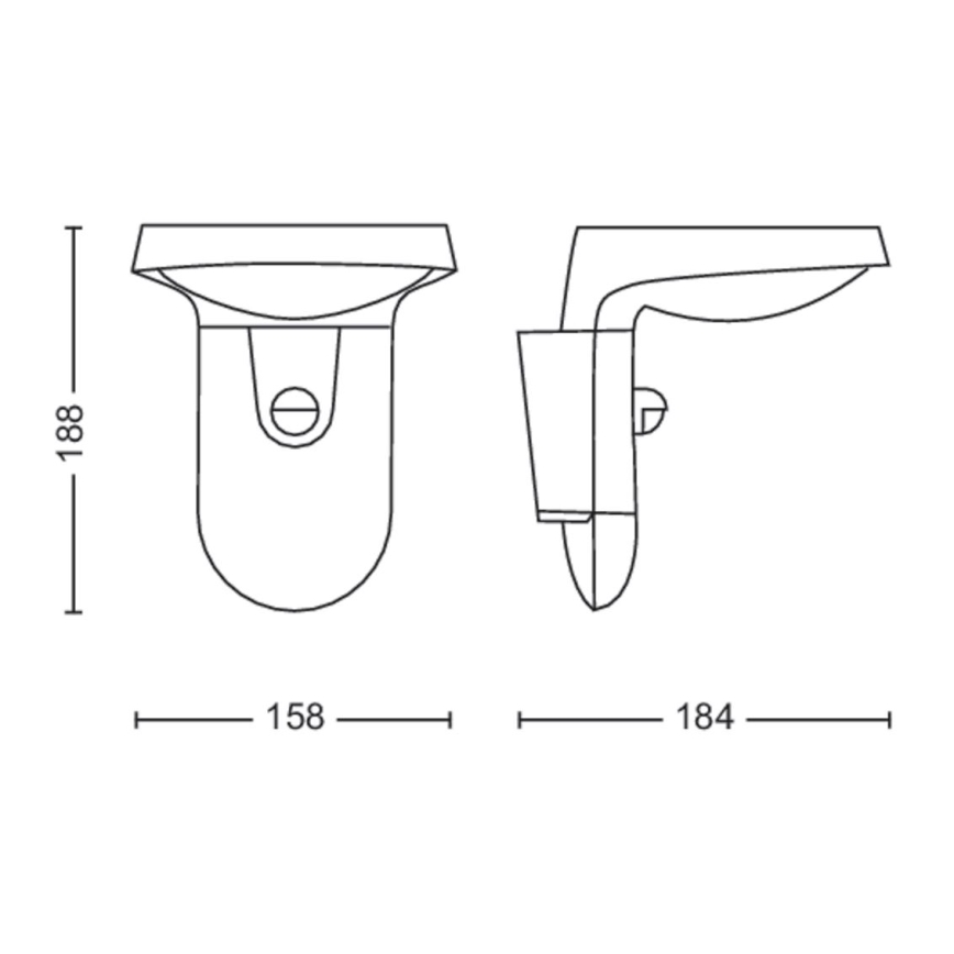 Philips - Lámpara de pared LED para exterior con sensor LED/9W/230V 2700K IP44