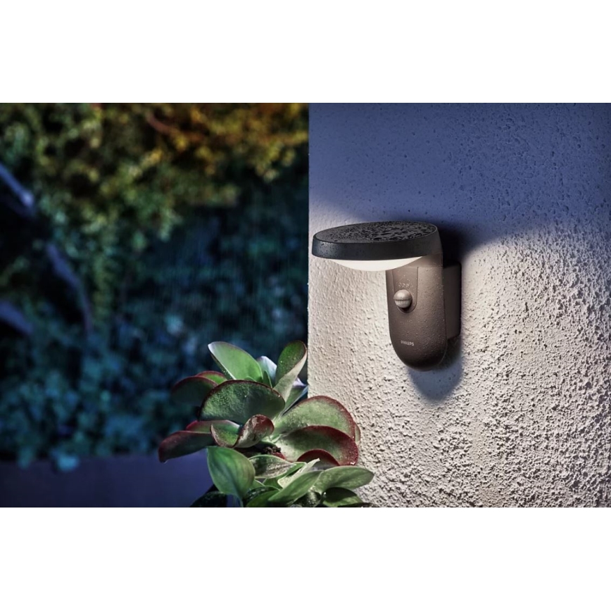 Philips - Lámpara de pared LED para exterior con sensor LED/9W/230V 4000K IP44
