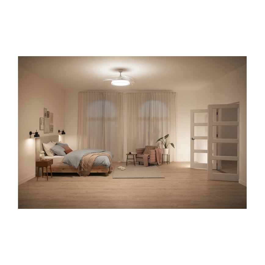 Philips - Ventilador de techo LED LED/35W/230V 5500/4000/3000K blanco + mando a distancia