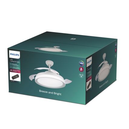 Philips - Ventilador de techo LED LED/35W/230V 5500/4000/3000K blanco + mando a distancia