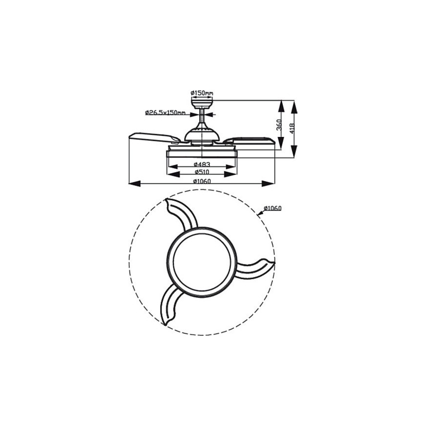 Philips - Ventilador de techo LED LED/35W/230V 5500/4000/3000K blanco + mando a distancia