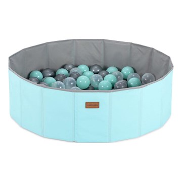 Piscina seca infantil con bolas, diámetro 80 cm, azul/gris