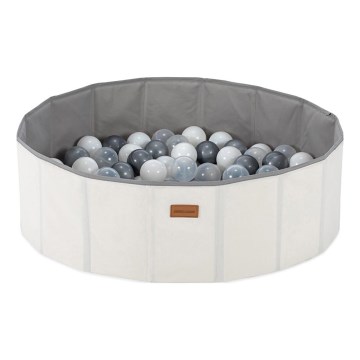 Piscina seca infantil con bolas, diámetro 80 cm, blanco/gris
