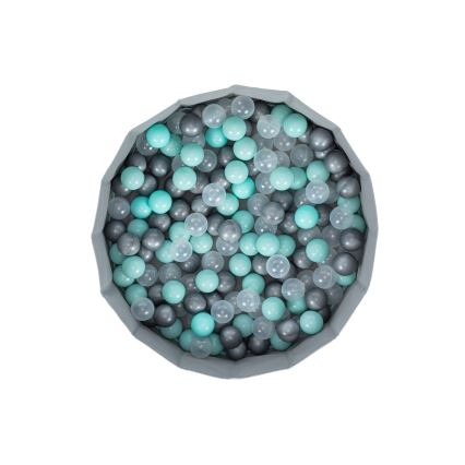 Piscina seca infantil con bolas, diámetro 80 cm, azul/gris
