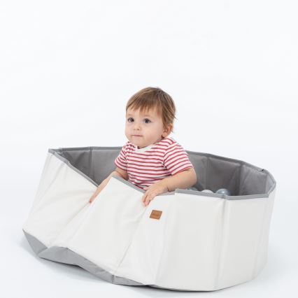 Piscina seca infantil con bolas, diámetro 80 cm, blanco/gris