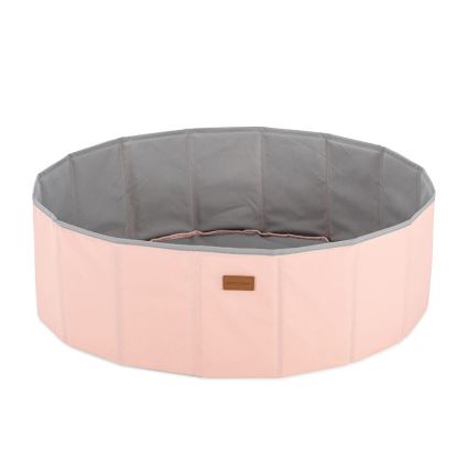 Piscina seca infantil con bolas, diámetro 80 cm, rosa/gris