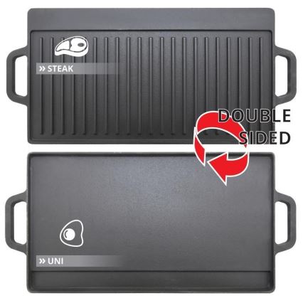 Placa de parrilla de doble cara 50x23 cm
