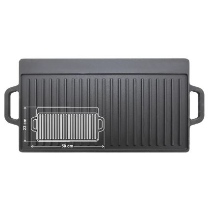 Placa de parrilla de doble cara 50x23 cm