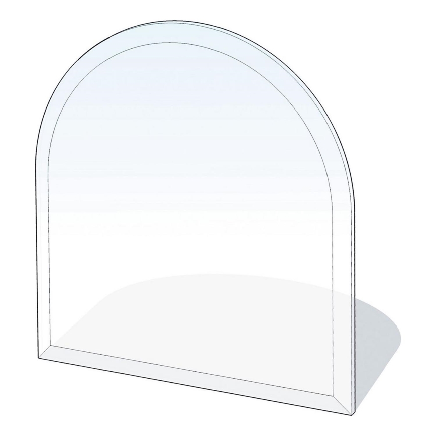 Placa de vidrio para chimenea 1000x1000x6 mm semiarco