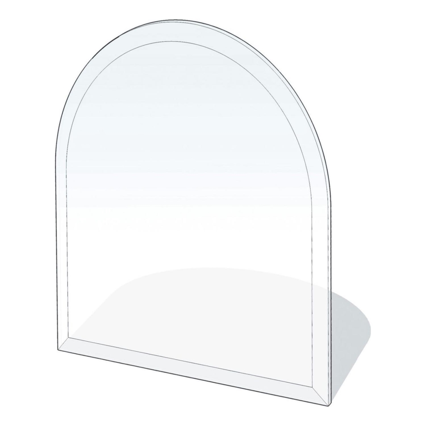 Placa de vidrio para chimenea 1100x1000x8 mm semiarco