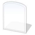 Placa de vidrio para chimenea 1200x1000x8 mm semiarco