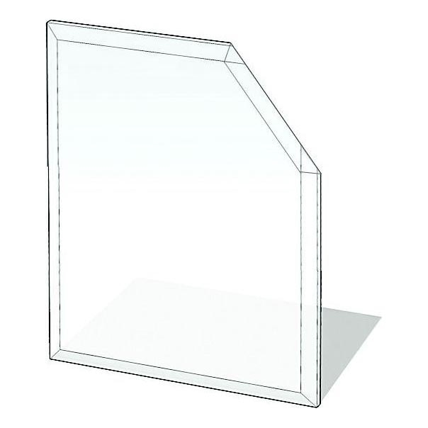 Placa de vidrio para chimenea 1250x1250x8 mm cuadrado biselado