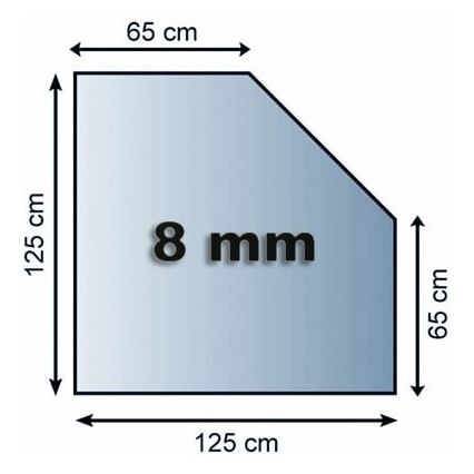 Placa de vidrio para chimenea 1250x1250x8 mm cuadrado biselado