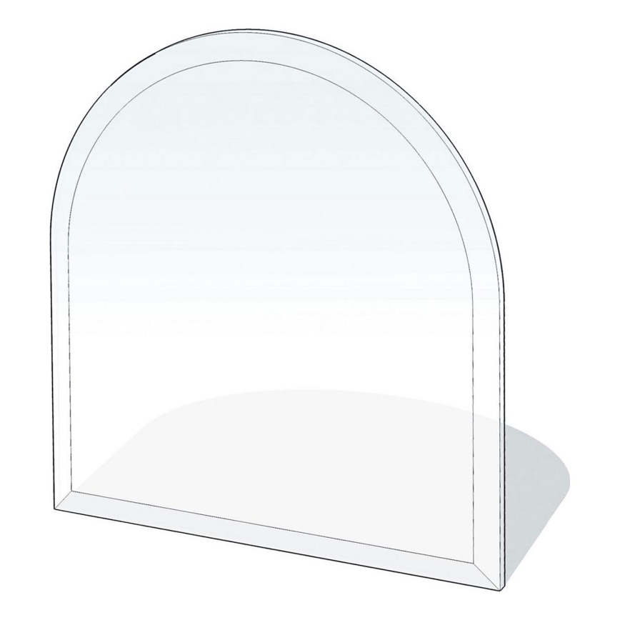 Placa de vidrio para chimenea 800x800x8 mm semiarco