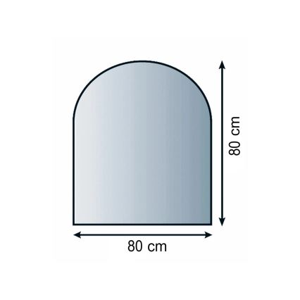 Placa de vidrio para chimenea 800x800x8 mm semiarco