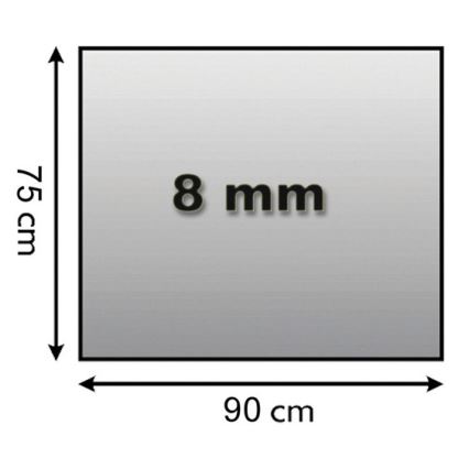Placa de vidrio para chimenea 900x750x8 mm rectángulo