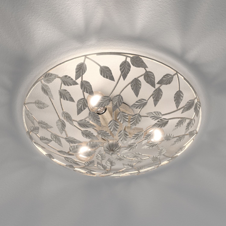 Plafón ARION 3xE27/15W/230V blanco/pátina