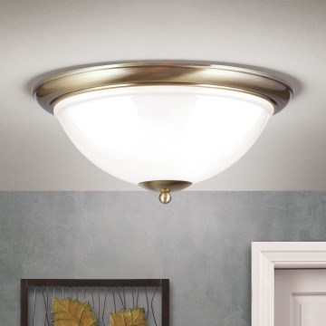 Plafón AUSTRIAN OLD LAMP 3xE27/60W/230V diá. 50 cm bronce/blanco