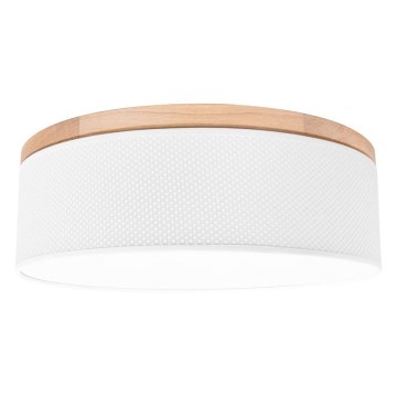 Plafón BENITA 2xE27/25W/230V diá. 48 cm blanco/roble