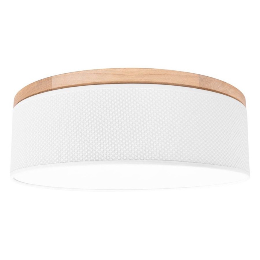 Plafón BENITA 2xE27/25W/230V diá. 48 cm blanco/roble