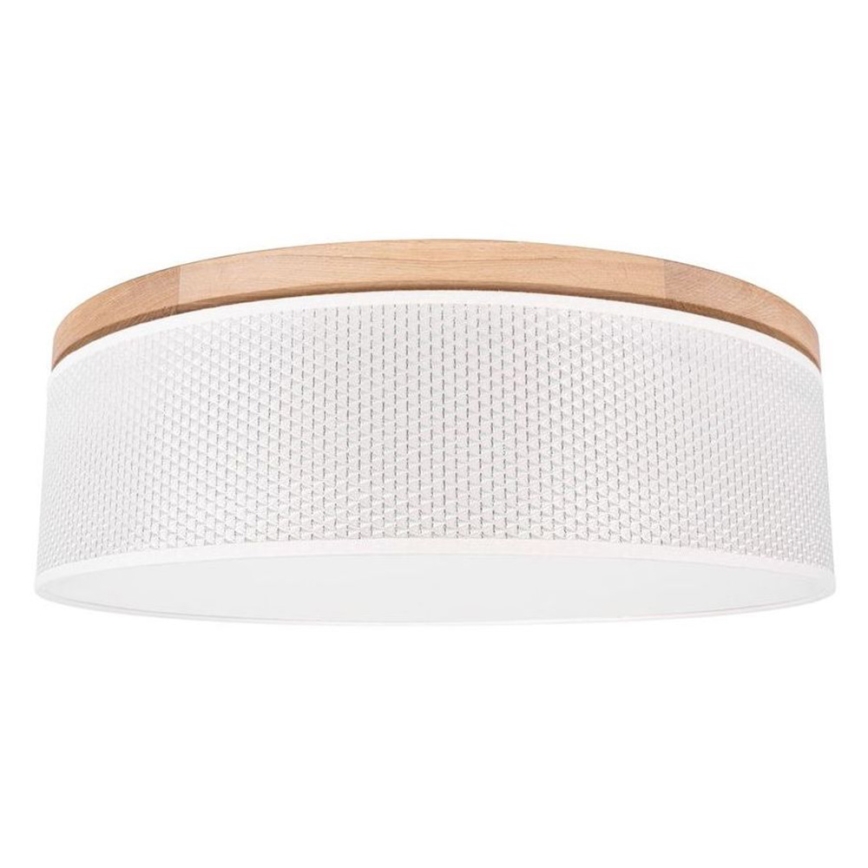 Plafón BENITA 2xE27/25W/230V diá. 48 cm color crema/roble