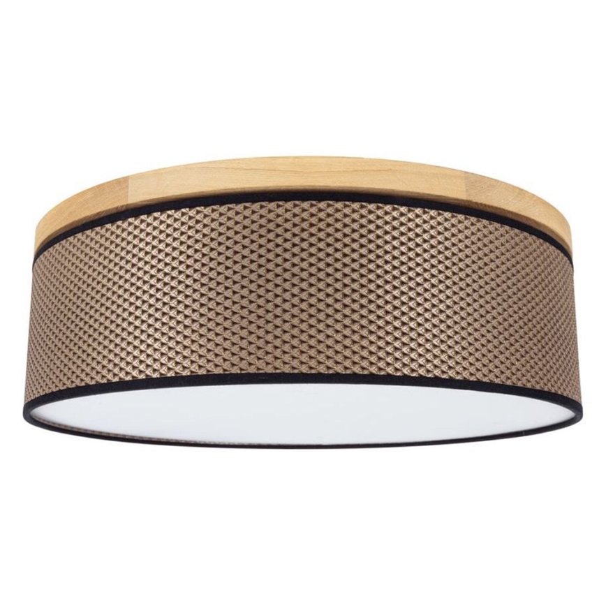 Plafón BENITA 2xE27/25W/230V diá. 48 cm marrón/roble