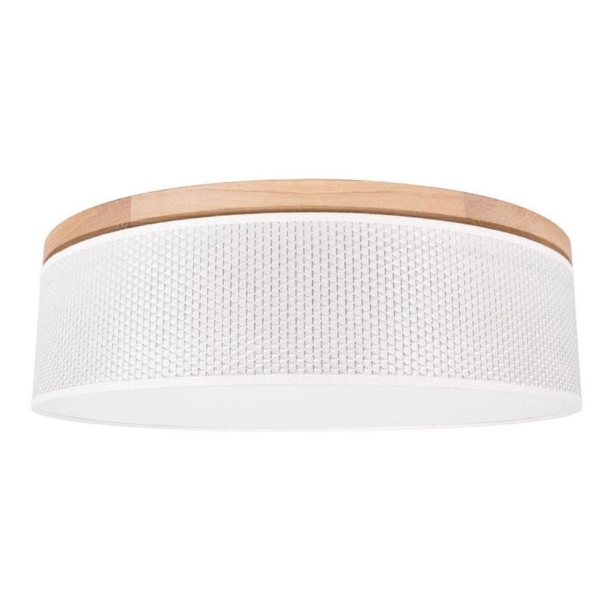 Plafón BENITA 4xE27/25W/230V diá. 58 cm color crema/roble