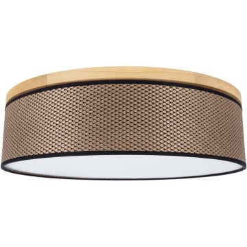 Plafón BENITA 4xE27/25W/230V diá. 58 cm marrón/roble