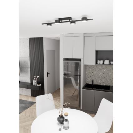 Plafón BET 4xGX53/12W/230V negro