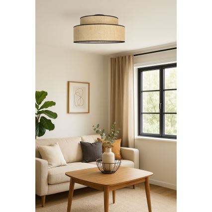 Plafón BOHO 1xE27/60W/230V diá. 40 cm beige