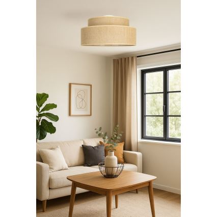 Plafón BOHO 1xE27/60W/230V diá. 40 cm beige