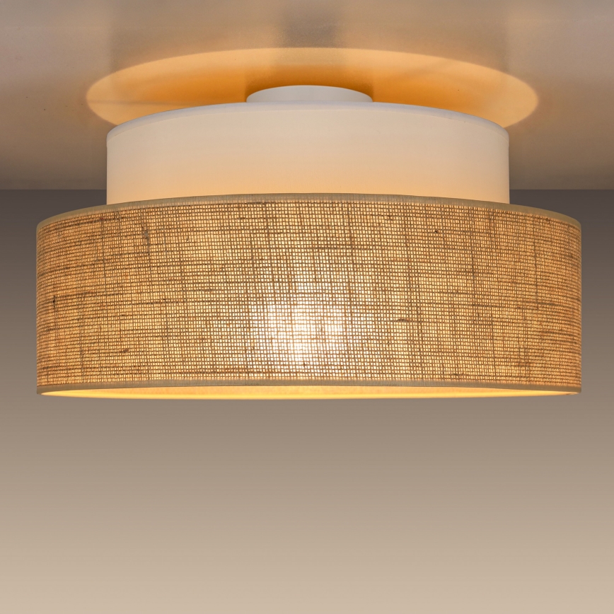 Plafón BOHO 1xE27/60W/230V diá. 40 cm blanco/beige