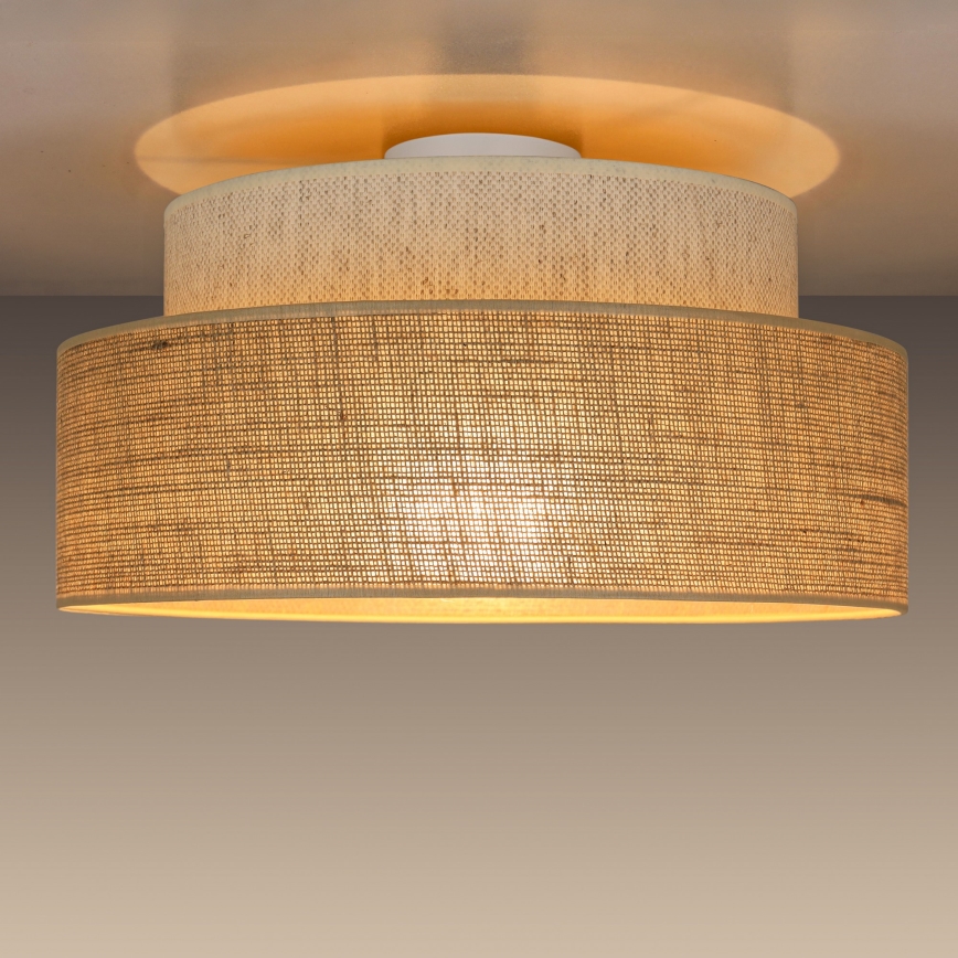 Plafón BOHO 1xE27/60W/230V diá. 40 cm color crema/beige
