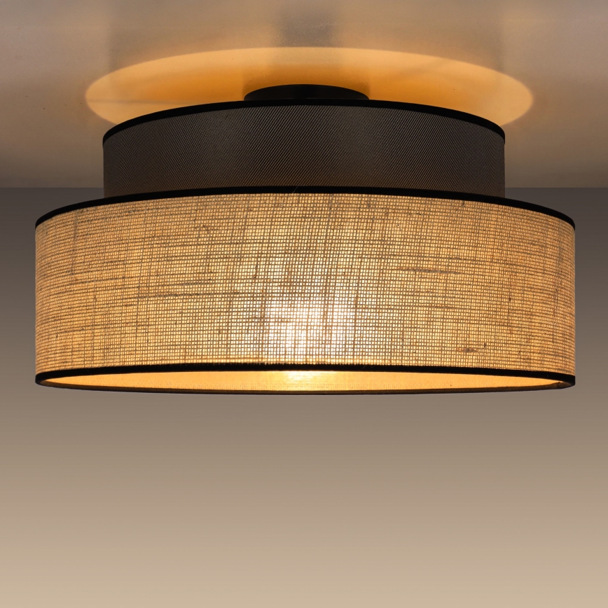 Plafón BOHO 1xE27/60W/230V diá. 40 cm marrón/beige