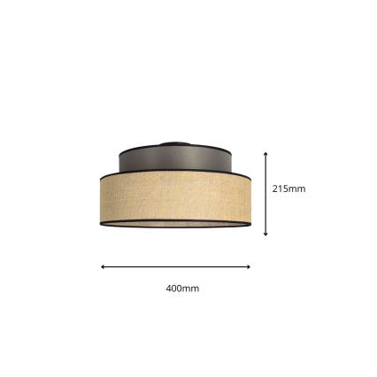 Plafón BOHO 1xE27/60W/230V diá. 40 cm marrón/beige