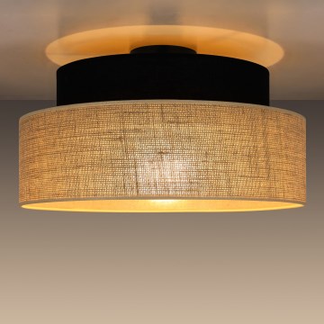 Plafón BOHO 1xE27/60W/230V diá. 40 cm negro/beige