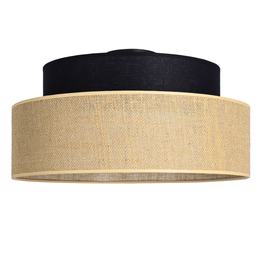 Plafón BOHO 1xE27/60W/230V diá. 40 cm negro/beige