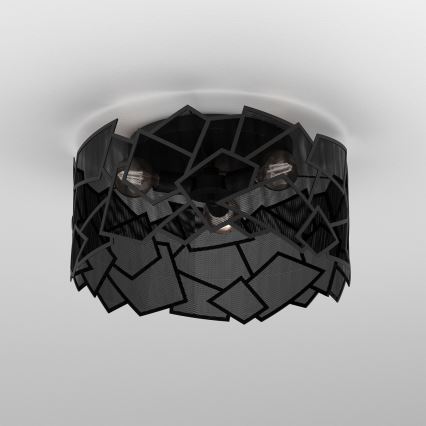 Plafón CAMO 3xE27/15W/230V negro